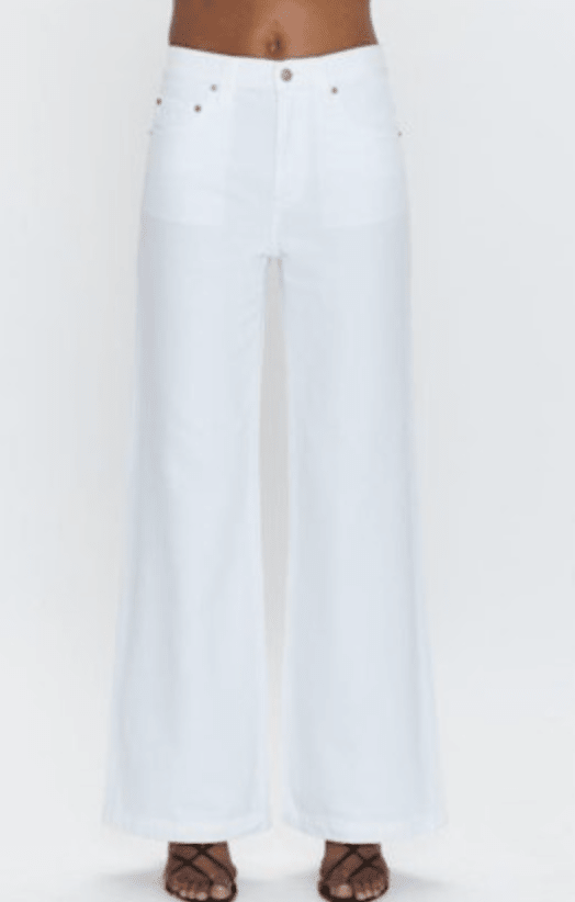 Vivid White Jadyn Low Slung Palazzo - Amor Lafayette