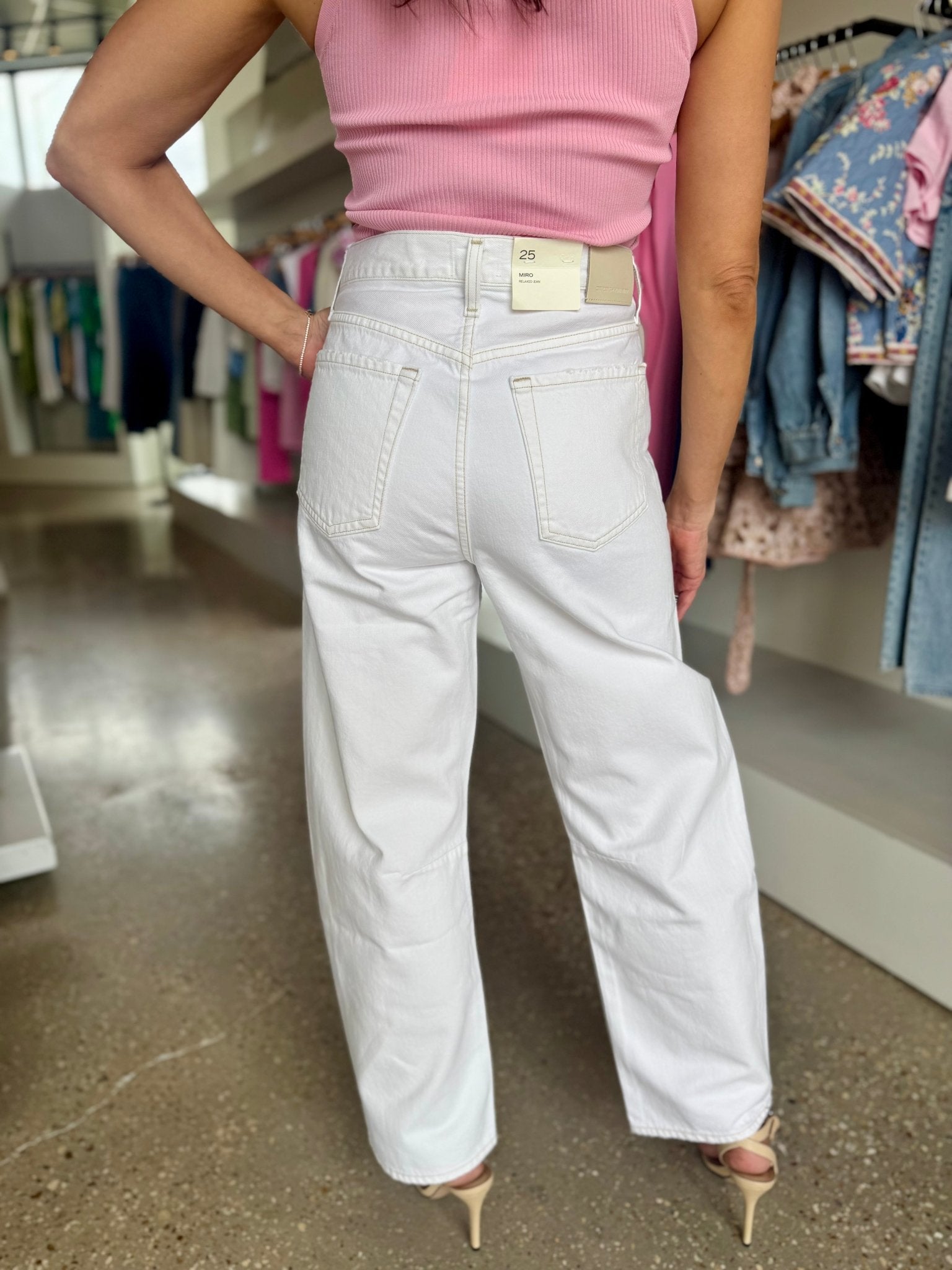 Vivid White Wes High Rise Barrel Jean - Amor Lafayette