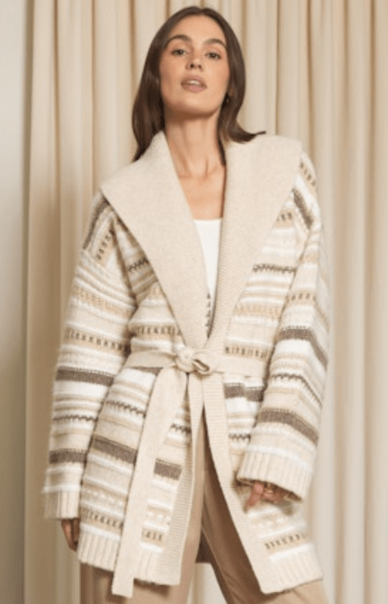 Walnut Combo Everett Wrap Cardigan - Amor Lafayette