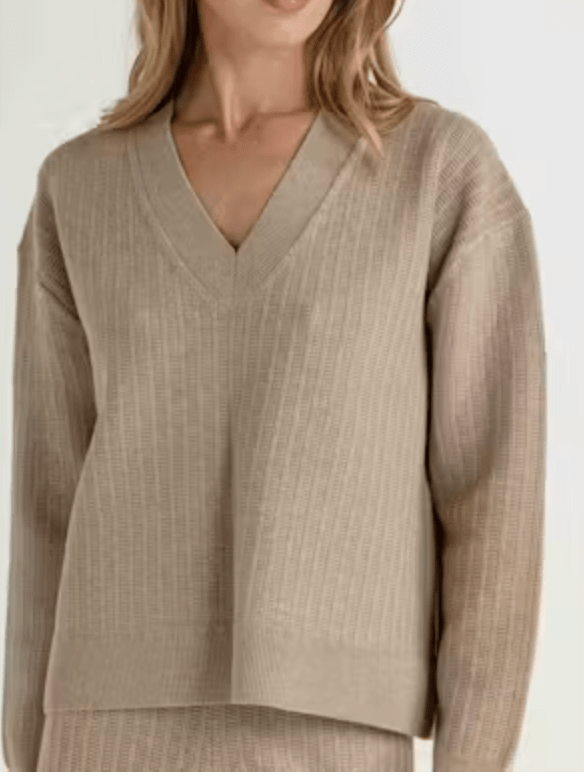 Walnut Heather OXFORD SWEATER - Amor Lafayette