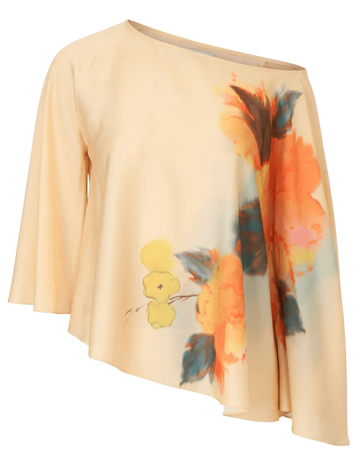 WATERCOLOR FLORAL CAROLE TOP - Amor Lafayette