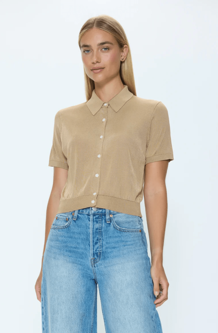 Wheat Lucca Polo Sweater - Amor Lafayette