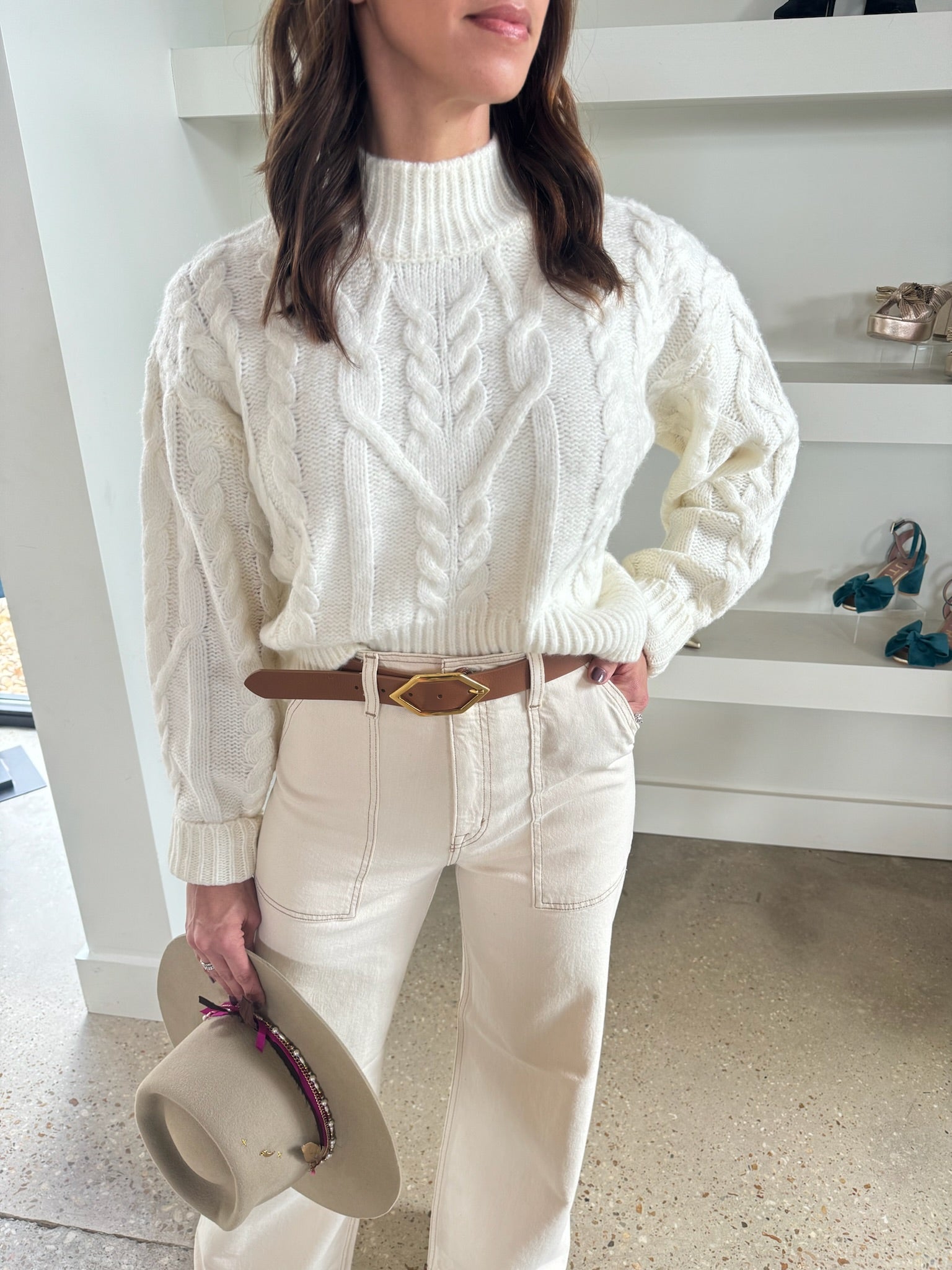 Whisper White Marcie Sweater - Amor Lafayette