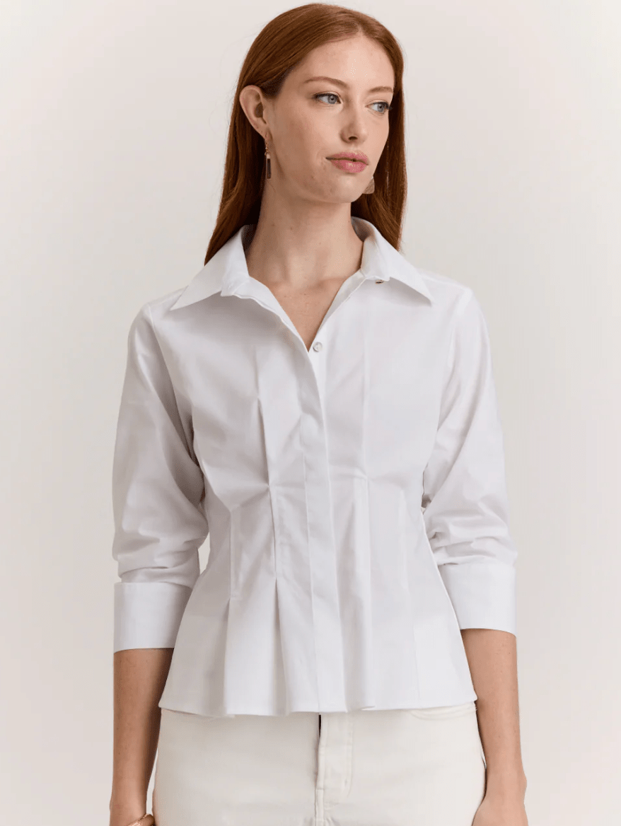 White 3/4 Sleeve Martina - Amor Lafayette