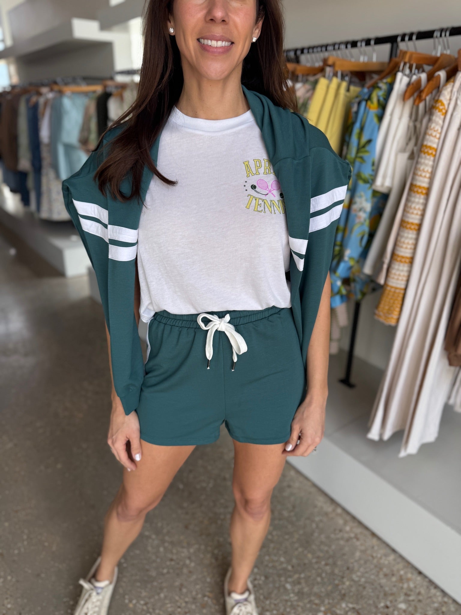 White Apres Tennis Top - Amor Lafayette