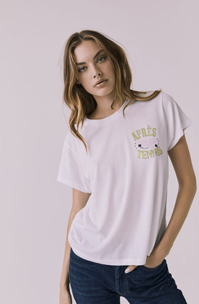 White Apres Tennis Top - Amor Lafayette