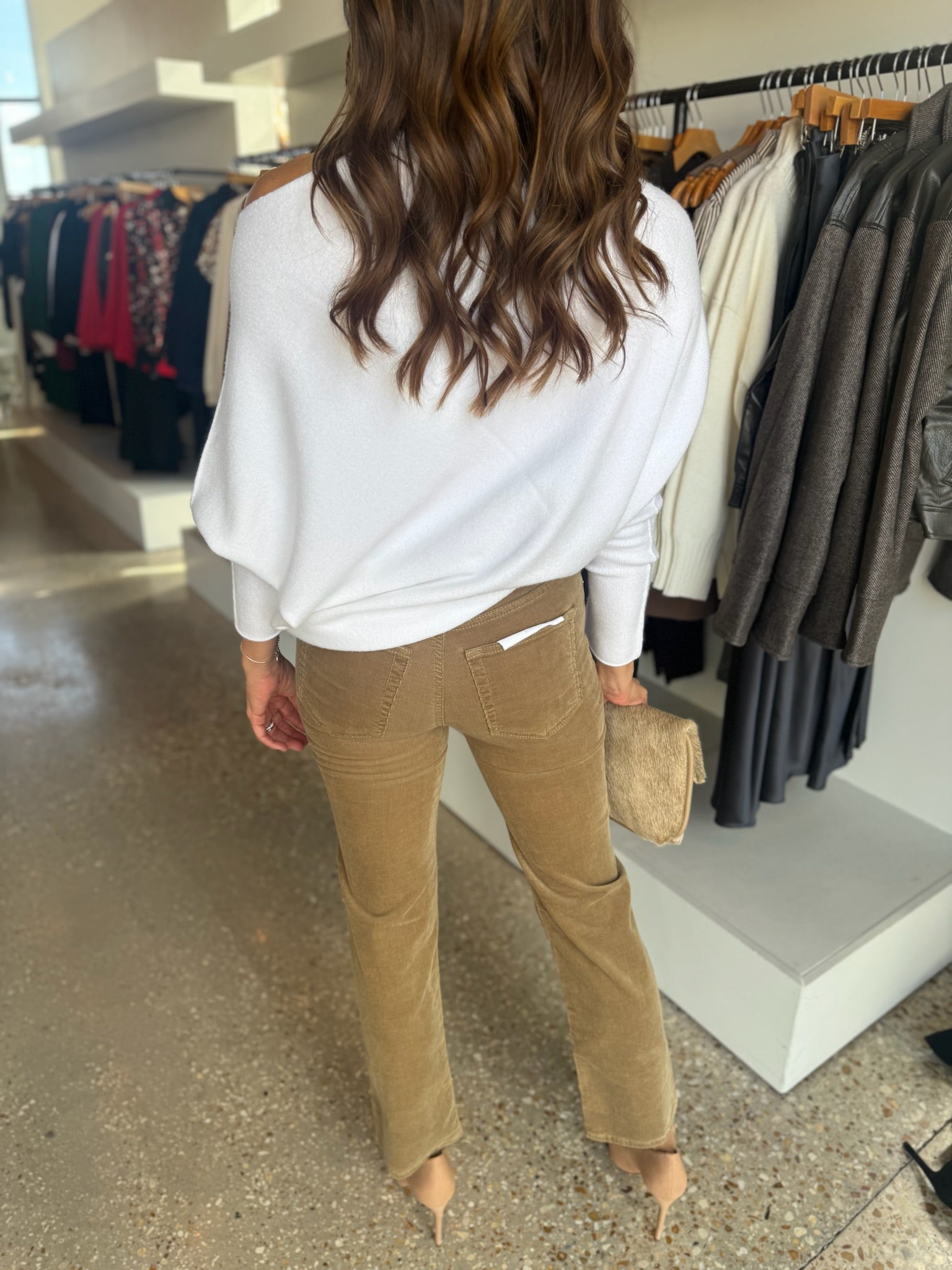 White Asymmetrical Sweater - Amor Lafayette