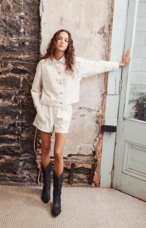 White Beige Lio Short - Amor Lafayette