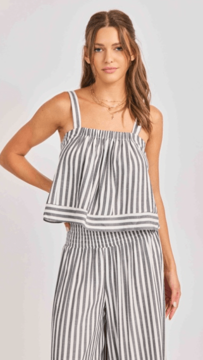 White Black Nomad Stripe Tank - Amor Lafayette