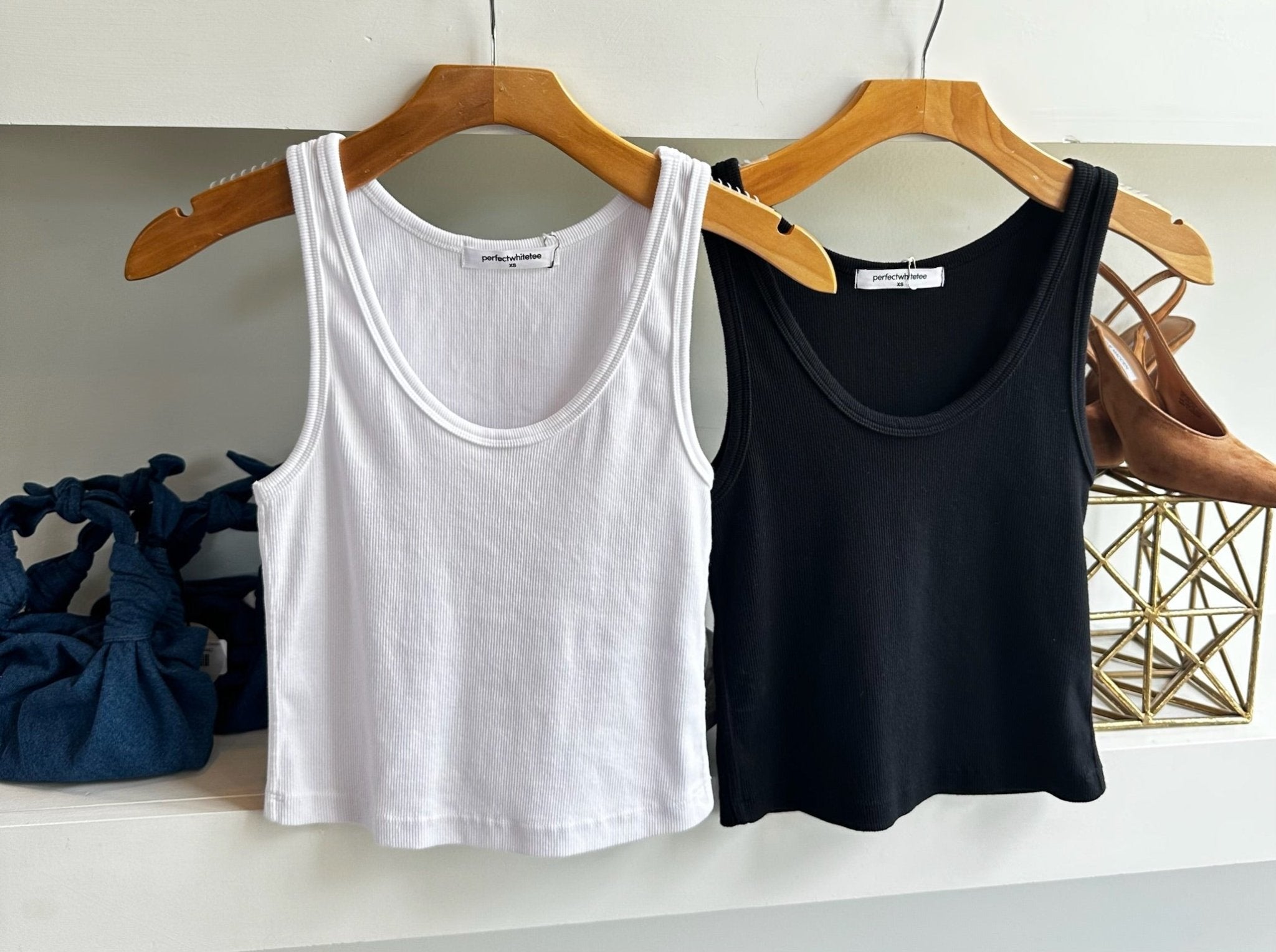 White Blondie Structured Rib Tank - Amor Lafayette