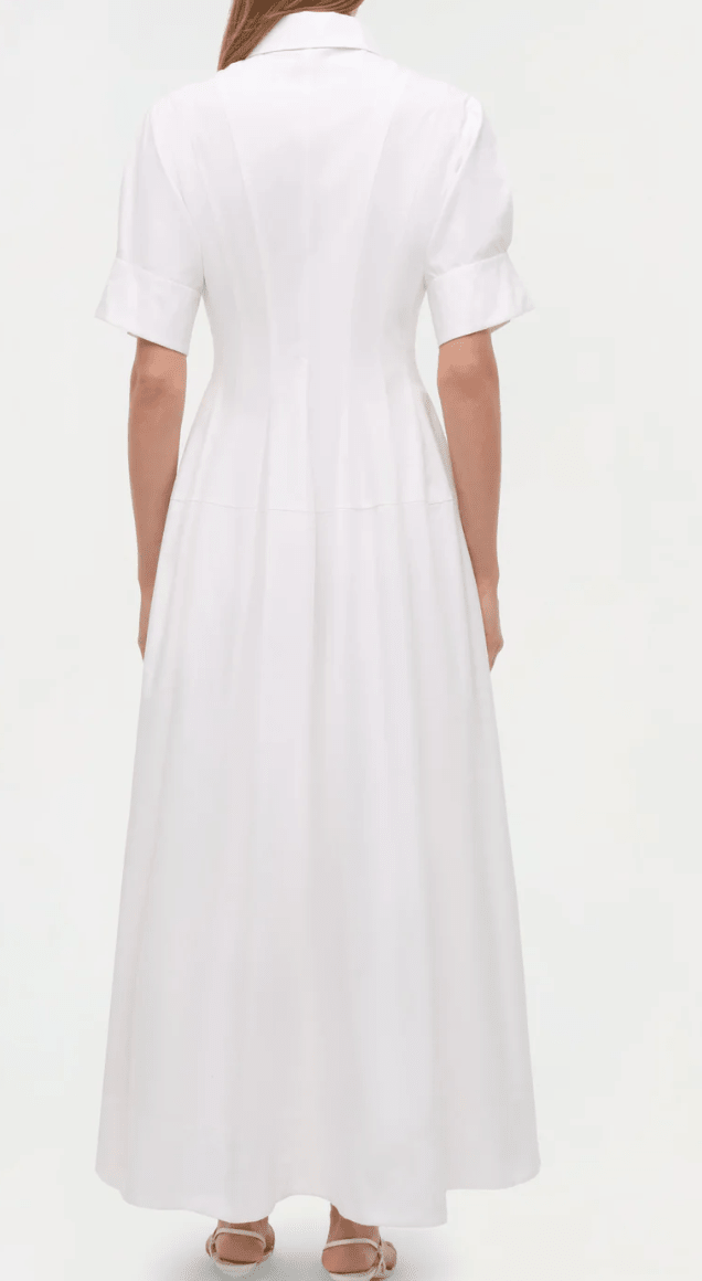 White Claudine s/s Shirt Midi Dress - Amor Lafayette