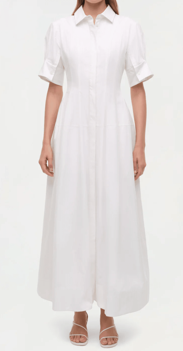 White Claudine s/s Shirt Midi Dress - Amor Lafayette