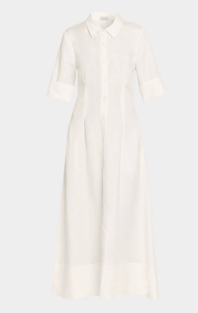 White Claudine s/s Shirt Midi Dress - Amor Lafayette
