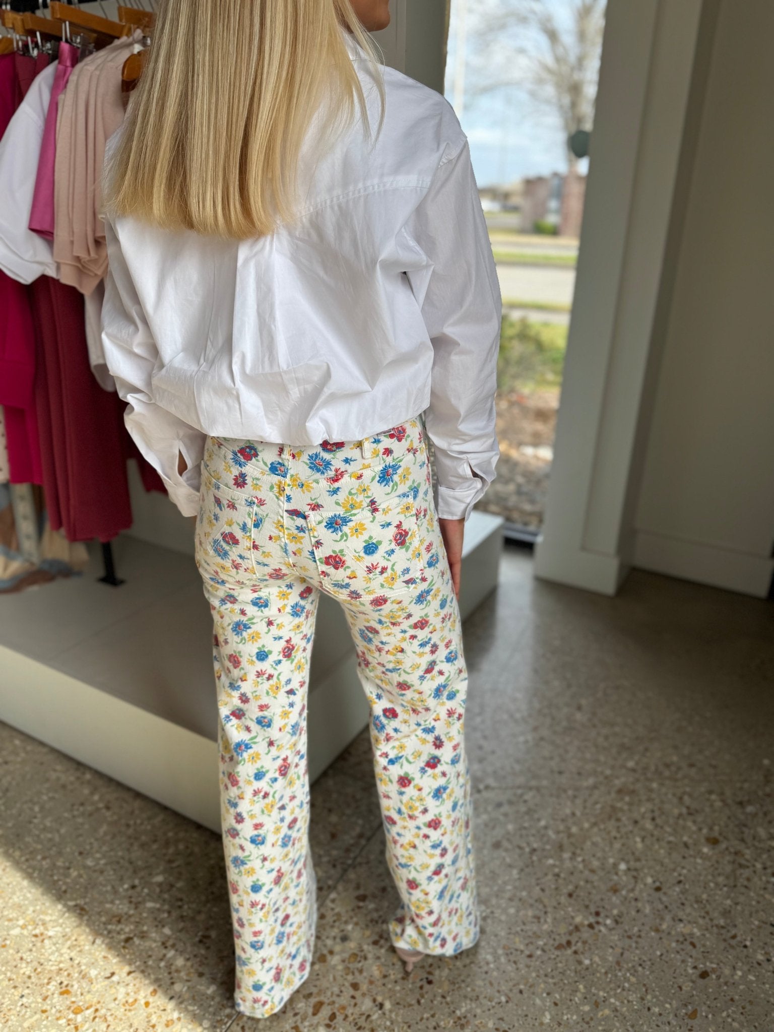 White Demi Poplin Bubble Hem Semi Cropped Shirt - Amor Lafayette