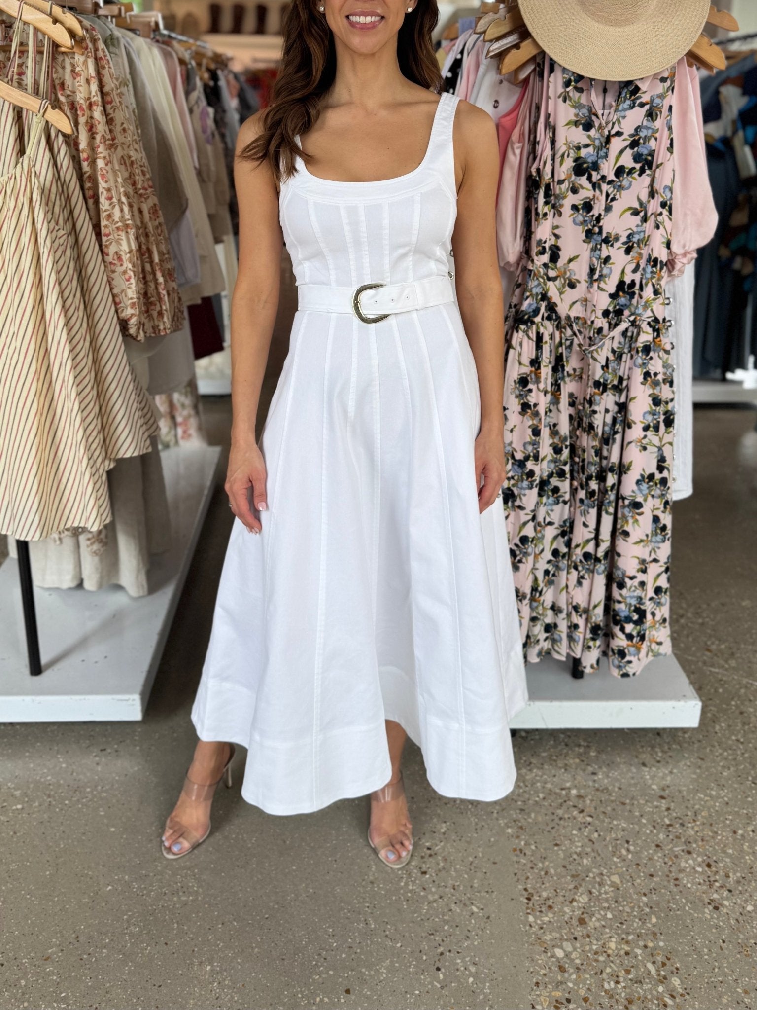 white denim cambree dress - Amor Lafayette