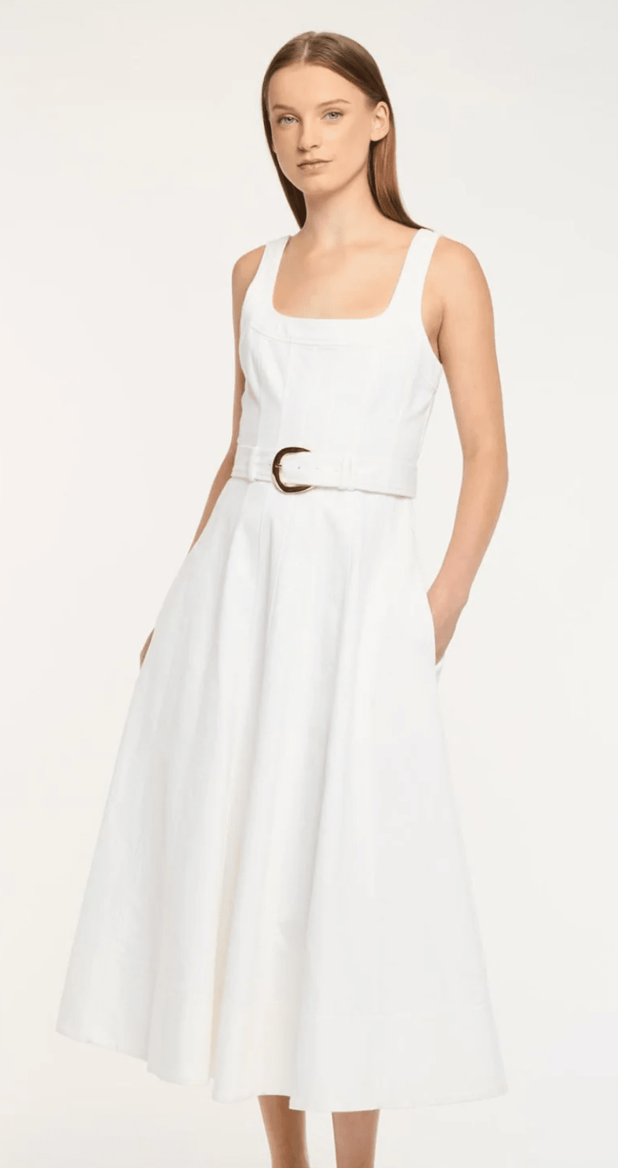 white denim cambree dress - Amor Lafayette