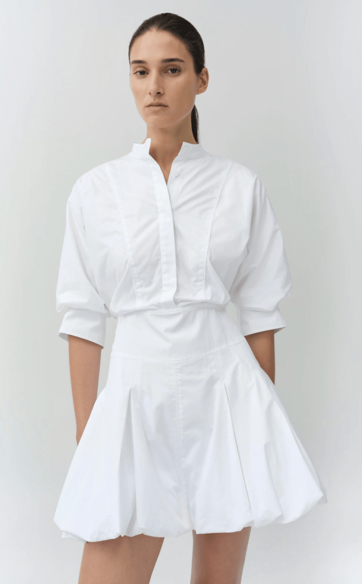 White Effie Bubble Mini Dress - Amor Lafayette