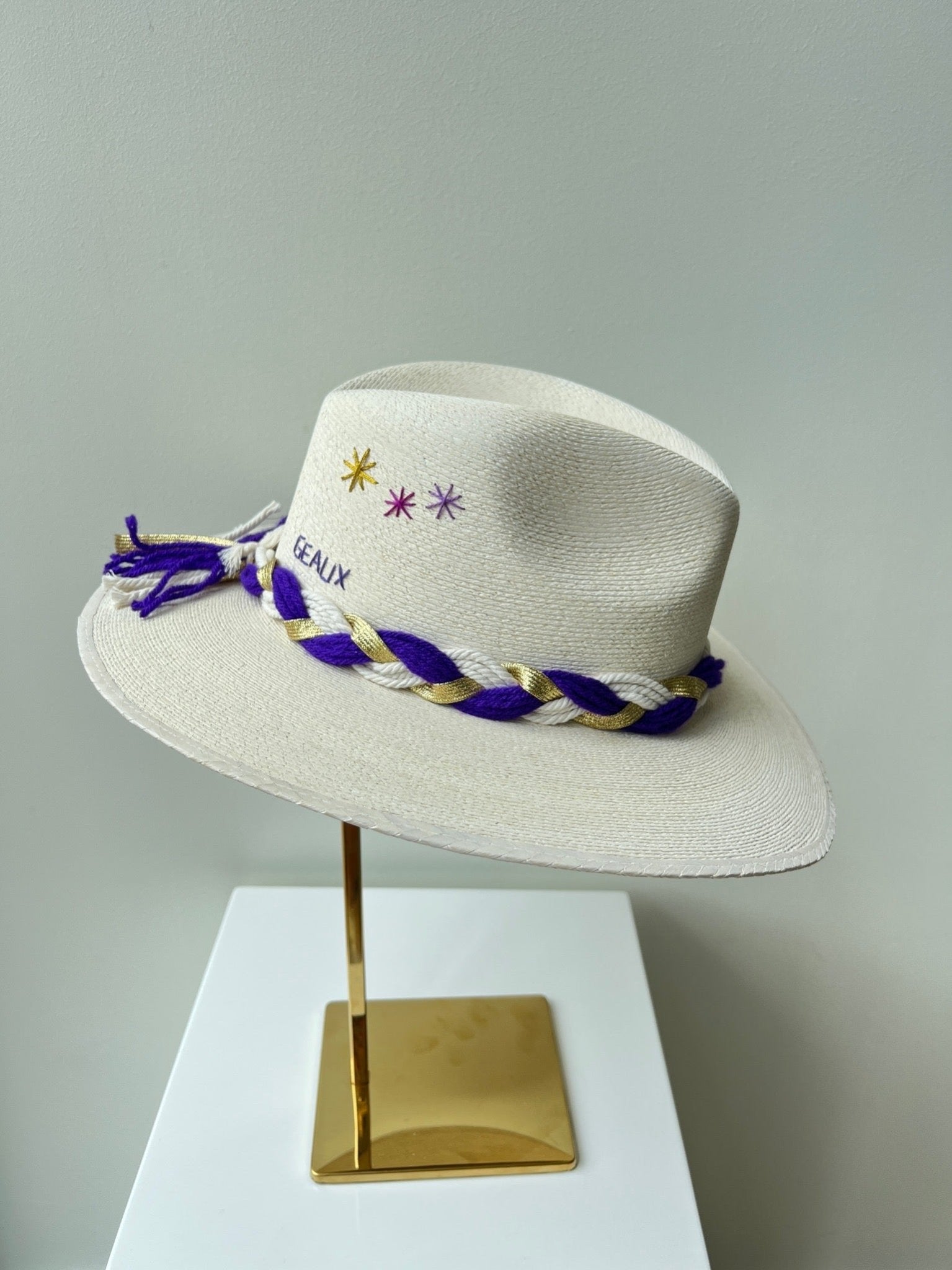 White Embroidered LSU 