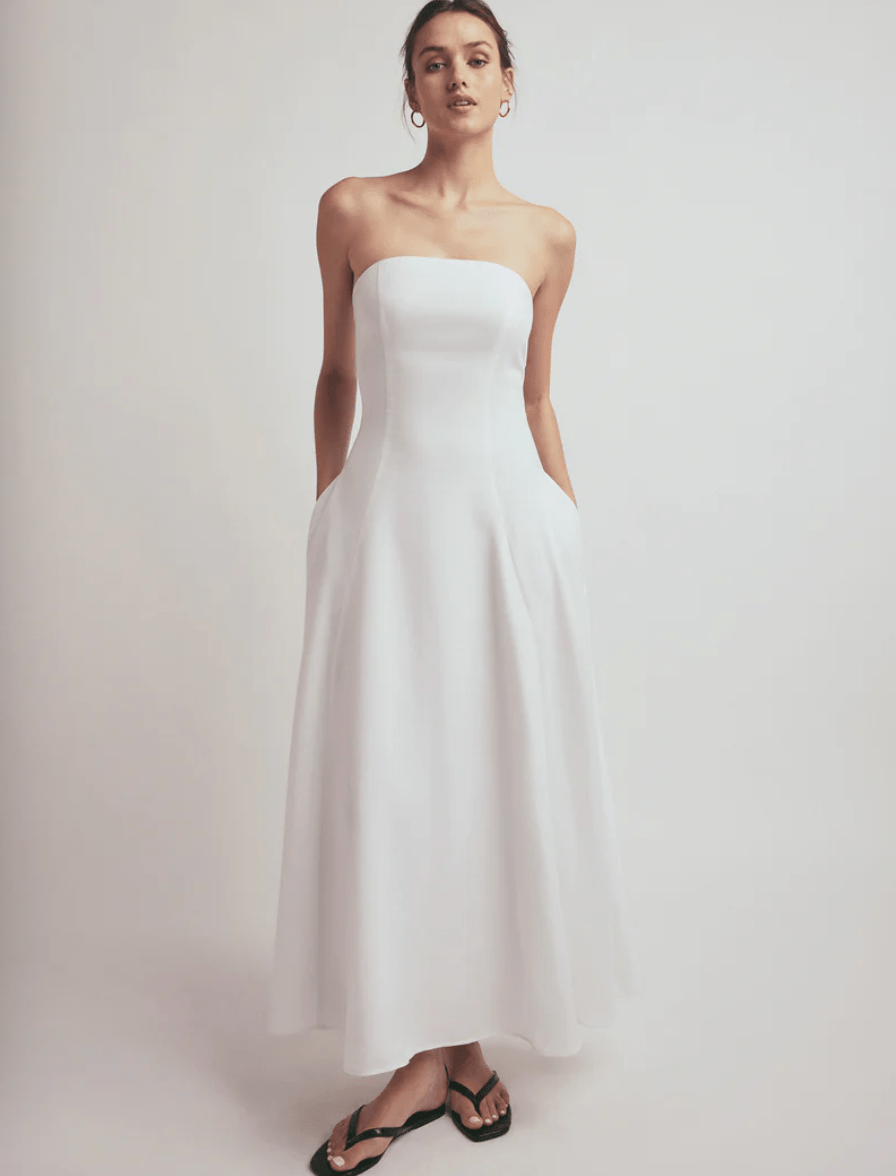 White Favorite Linen Dress - Amor Lafayette