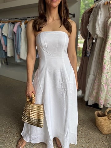 White Favorite Linen Dress - Amor Lafayette