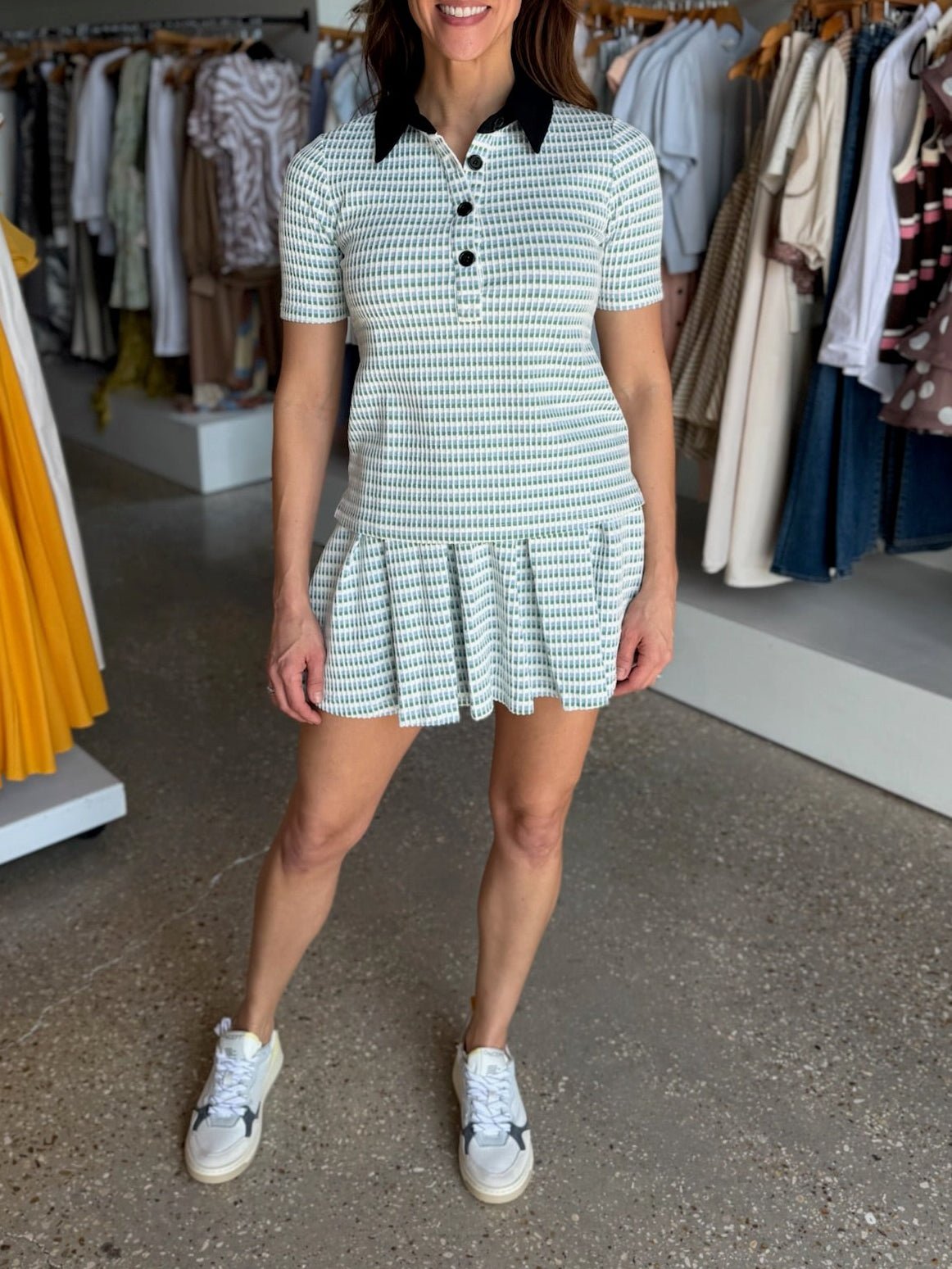 White Light Blue Multi Hyatt Skirt