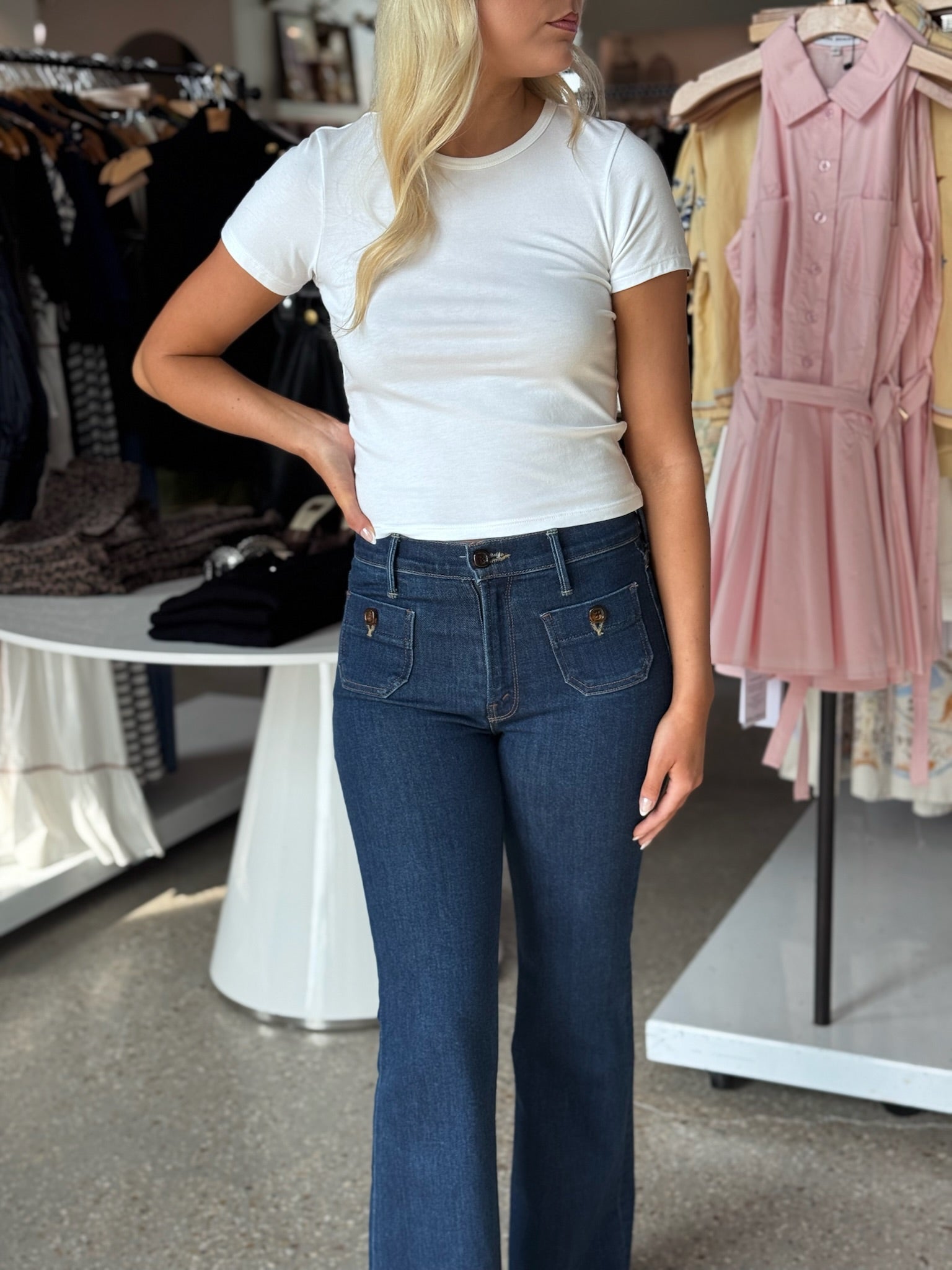 White Lindsey Baby Tee - Amor Lafayette