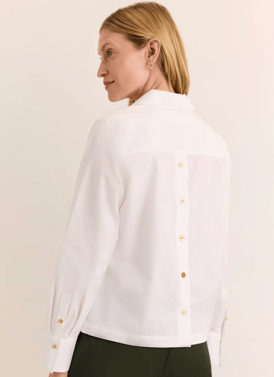 White Long Sleeve Monica Top - Amor Lafayette