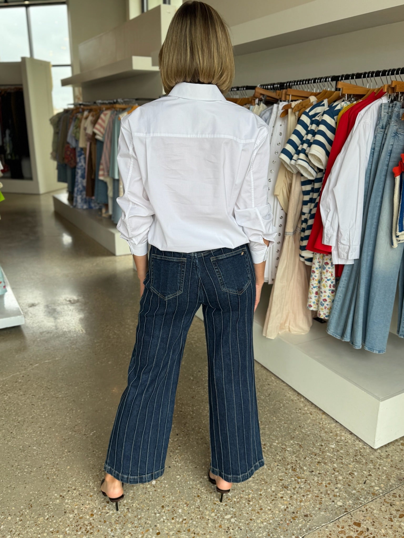 White Long Sleeve Romy Top - Amor Lafayette