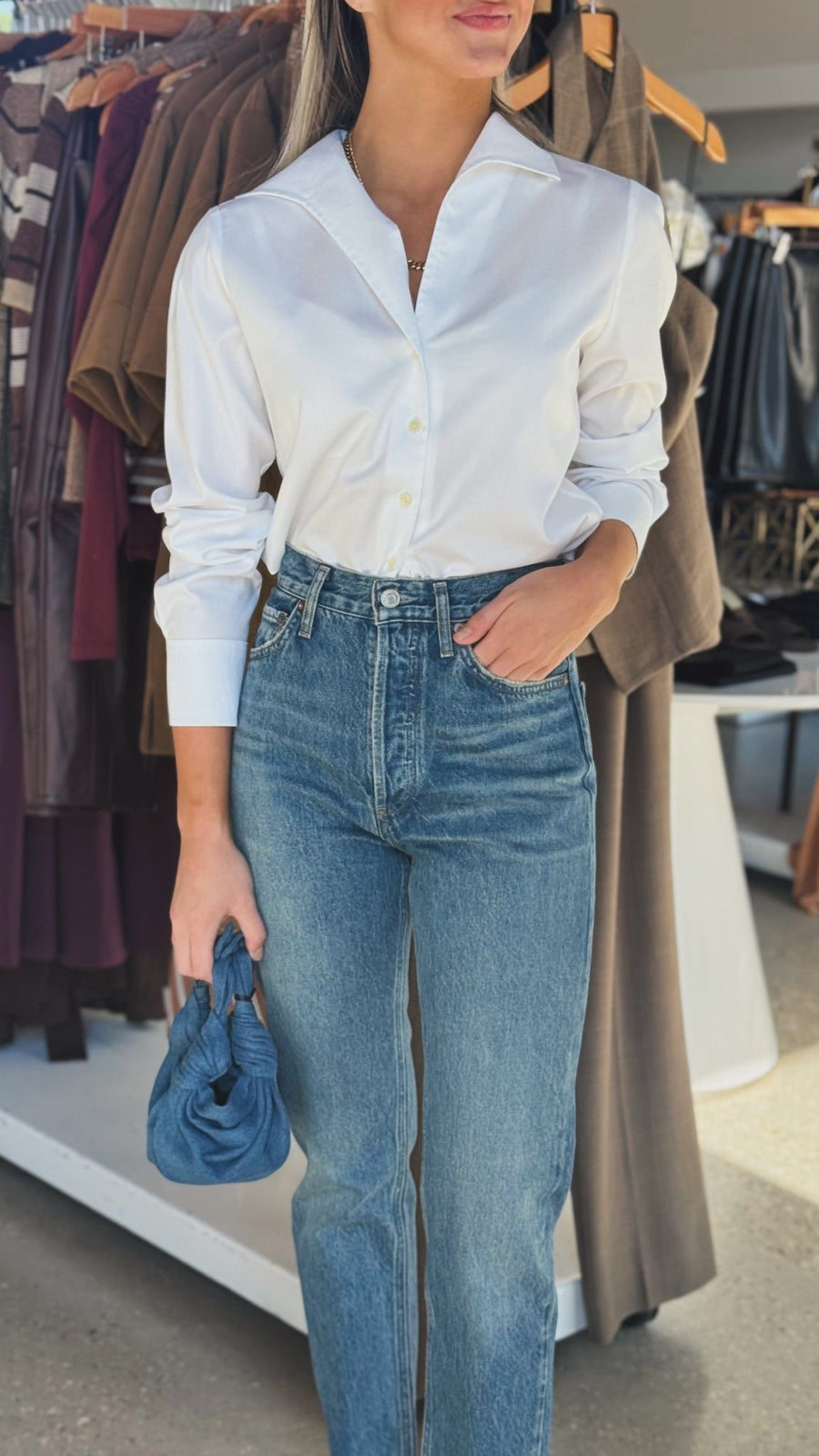 White LS Martha Top