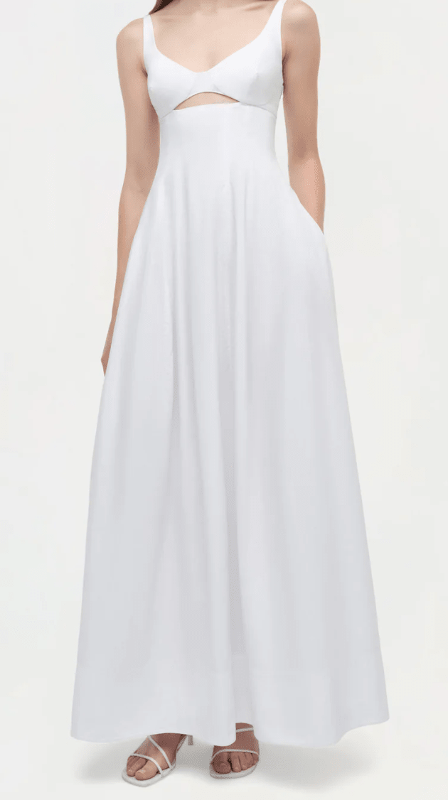 White Maddy Cotton Midi Dress - Amor Lafayette