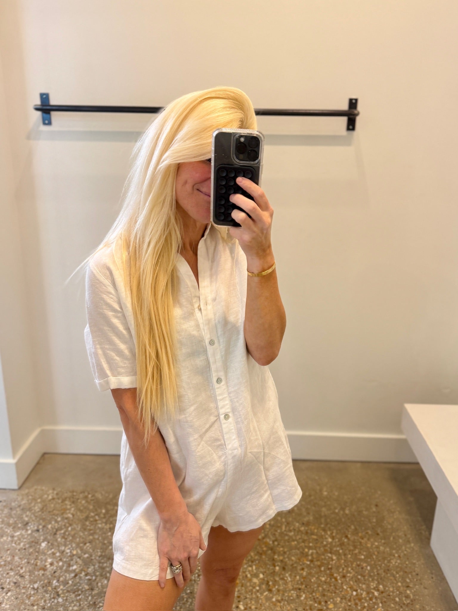 White Maggie Linen Romper - Amor Lafayette
