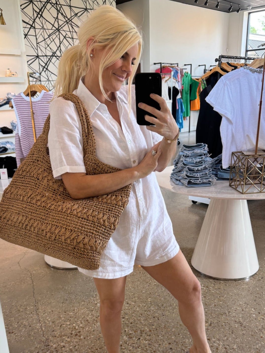White Maggie Linen Romper - Amor Lafayette