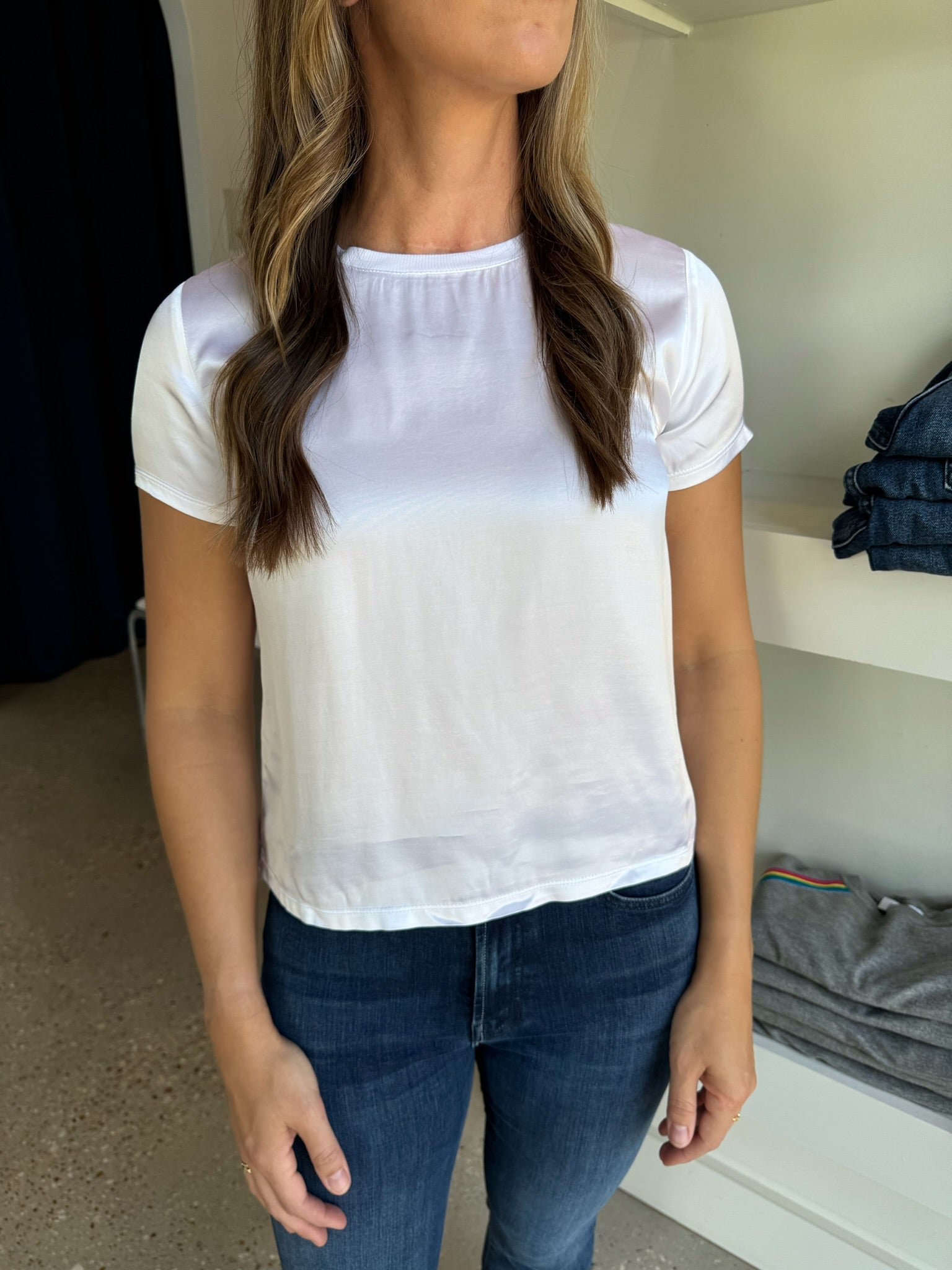 White Marie Boxy Crop Tee - Amor Lafayette