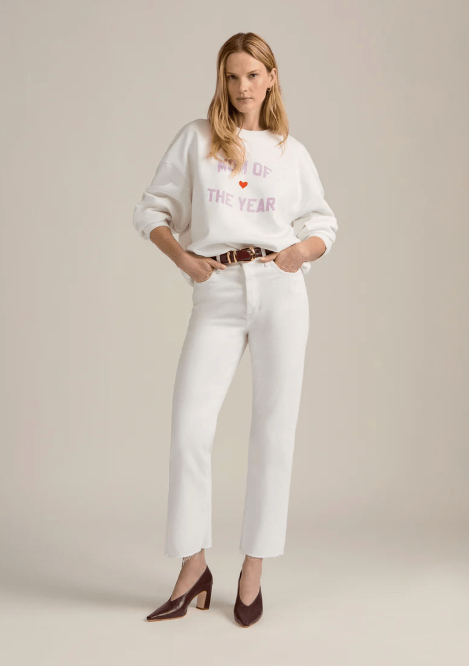 White Mom of the Year Sweatshirt - Amor Lafayette