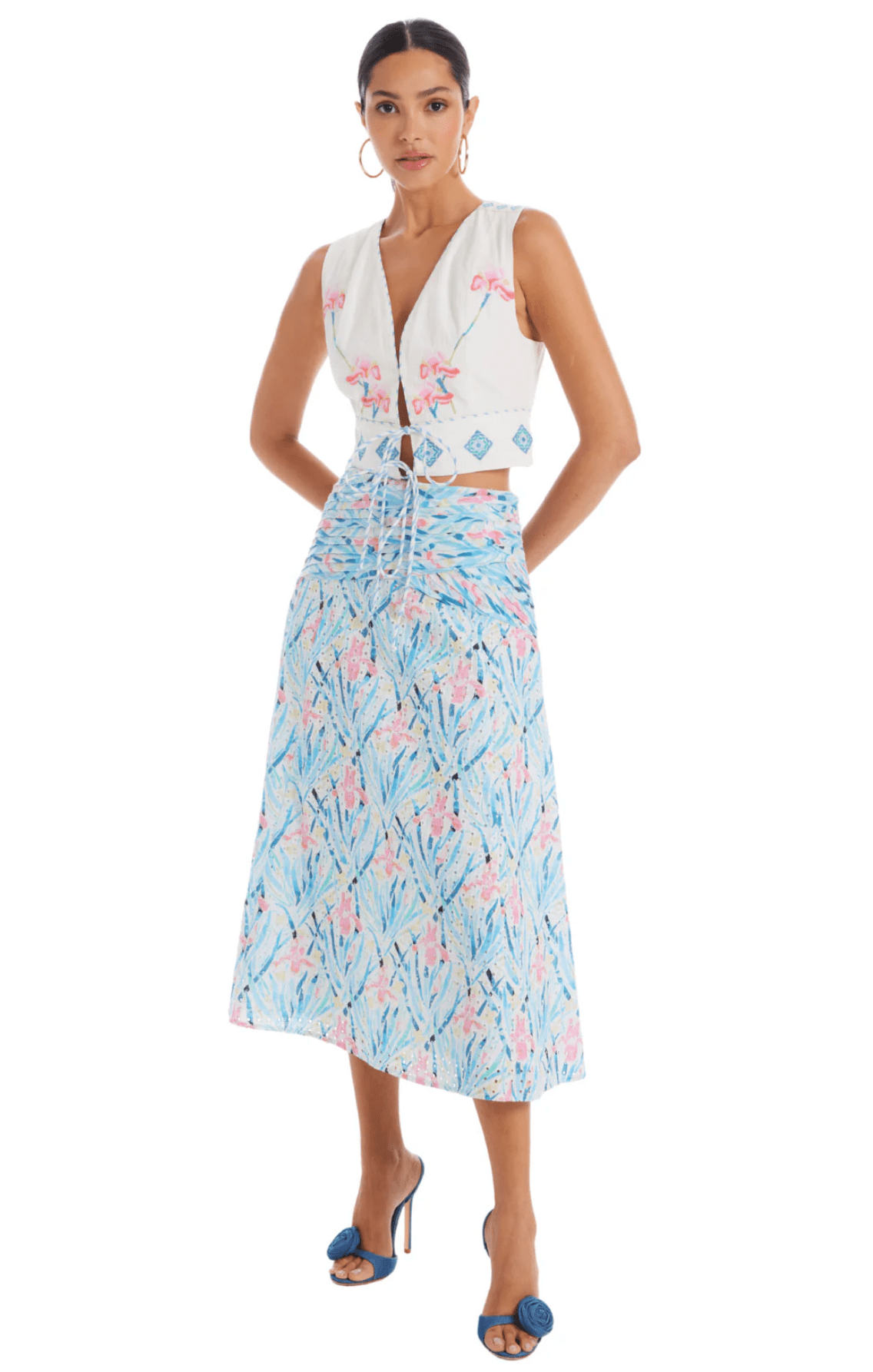 White Multi Embroidered Genevieve Vest - Amor Lafayette