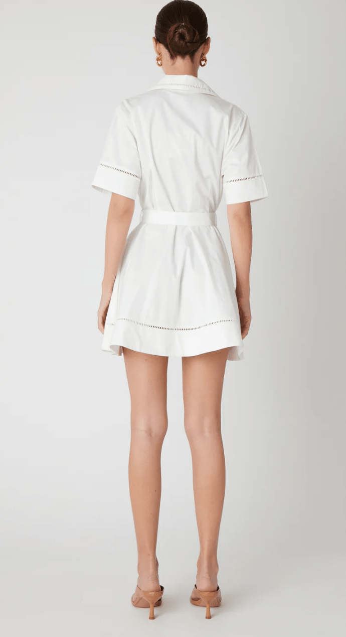 White Nara Short Cotton Dress - Amor Lafayette