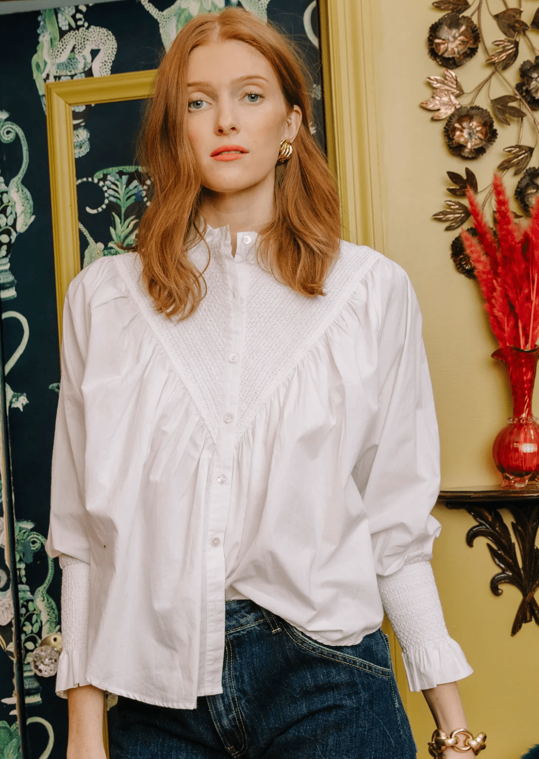 White Noemie Blouse - Amor Lafayette