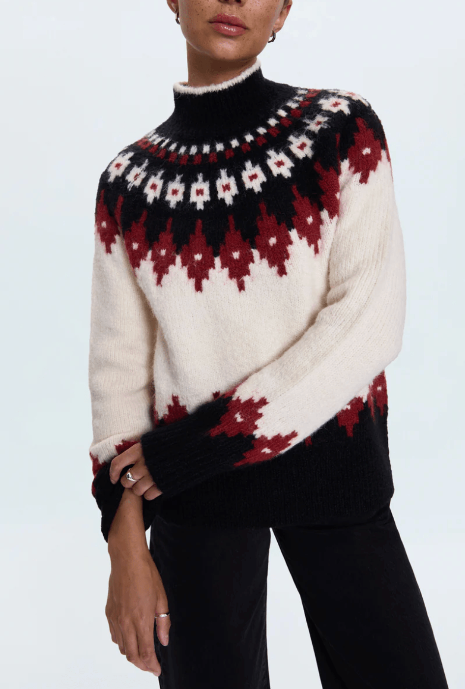 White Oxblood Astrid Sweater - Amor Lafayette