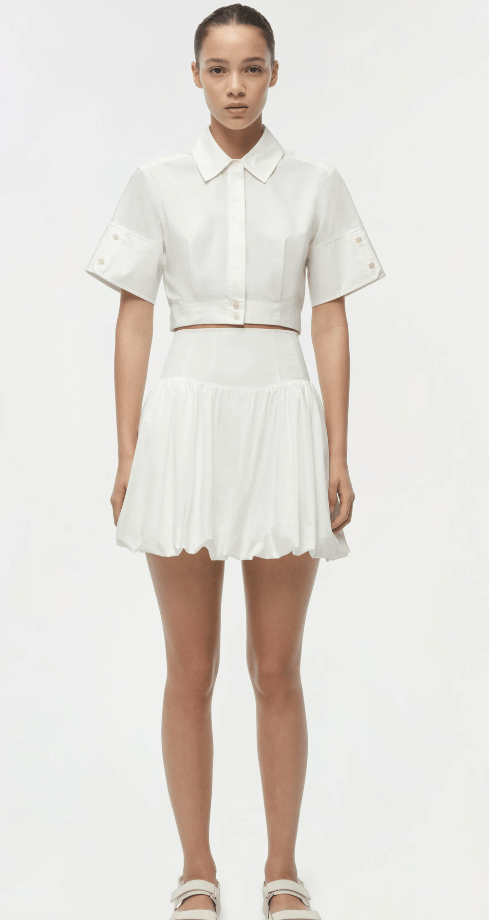 White Pippa Bubble Mini Skirt - Amor Lafayette