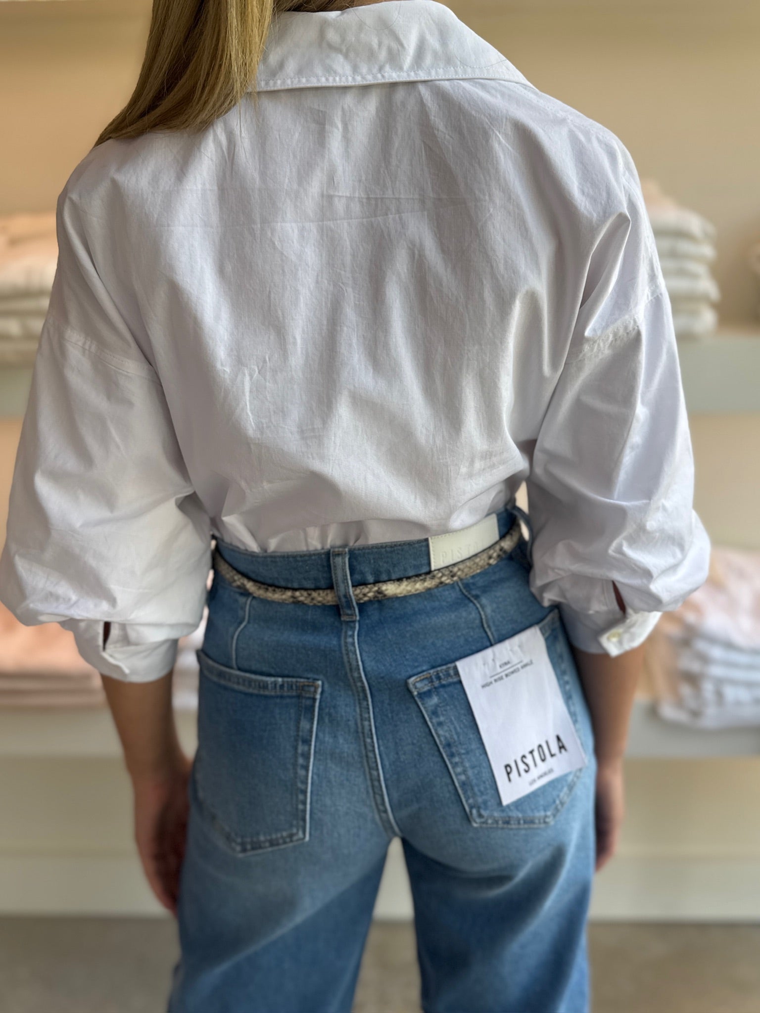White Puff Sleeve Shirt - Amor Lafayette