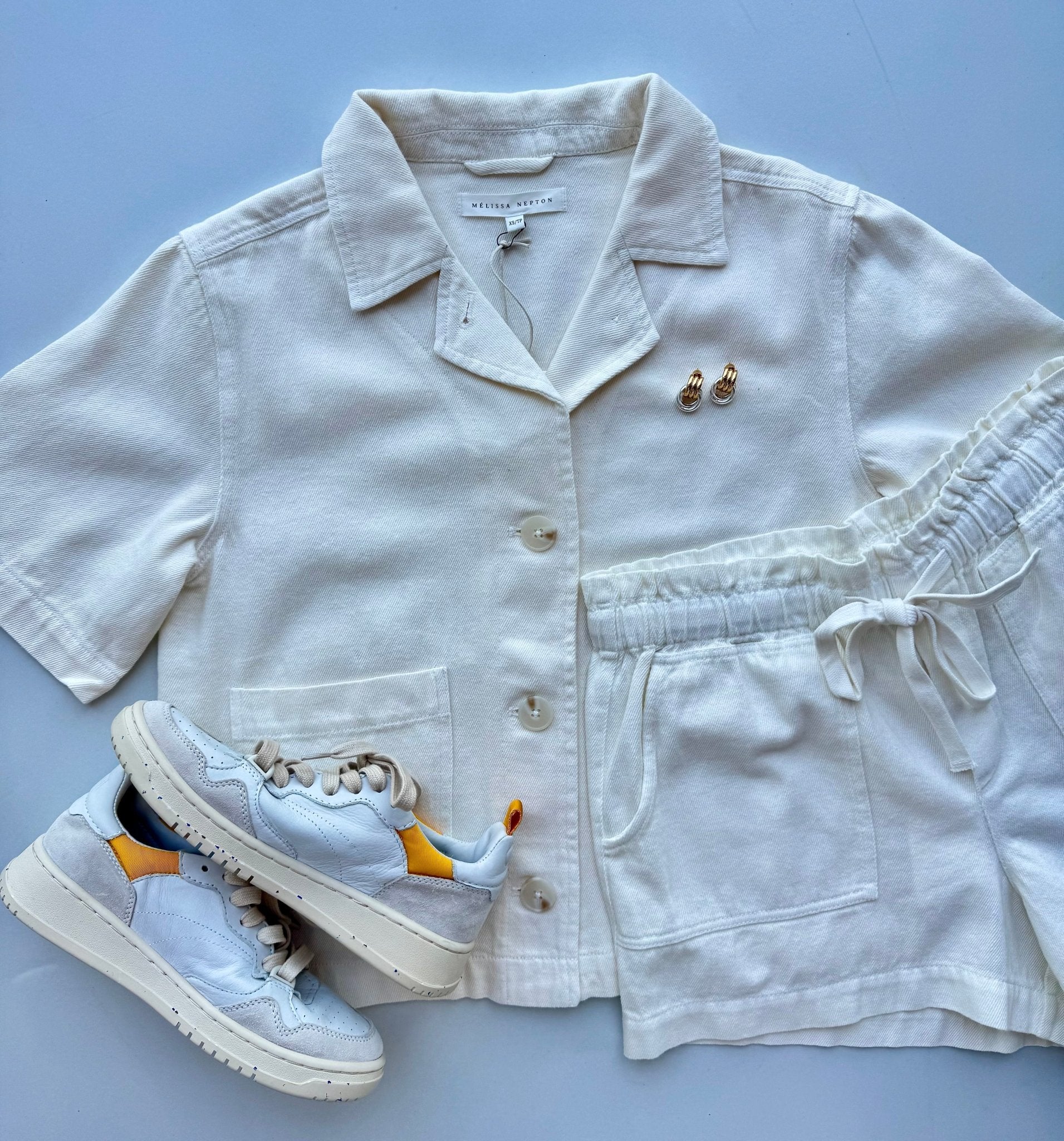 White Samantha Canvas Top - Amor Lafayette