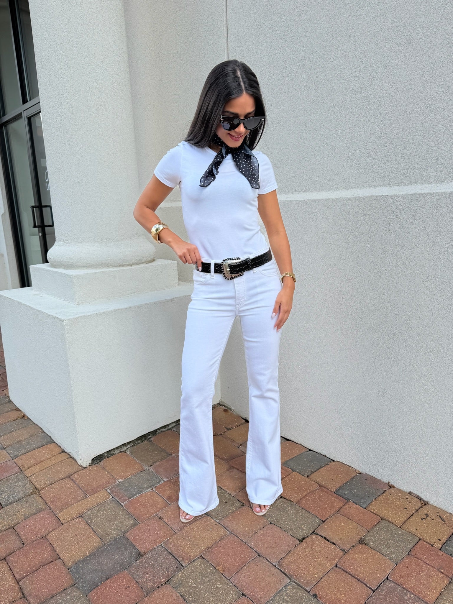 White Springsteen Supima Cotton Baby Tee - Amor Lafayette