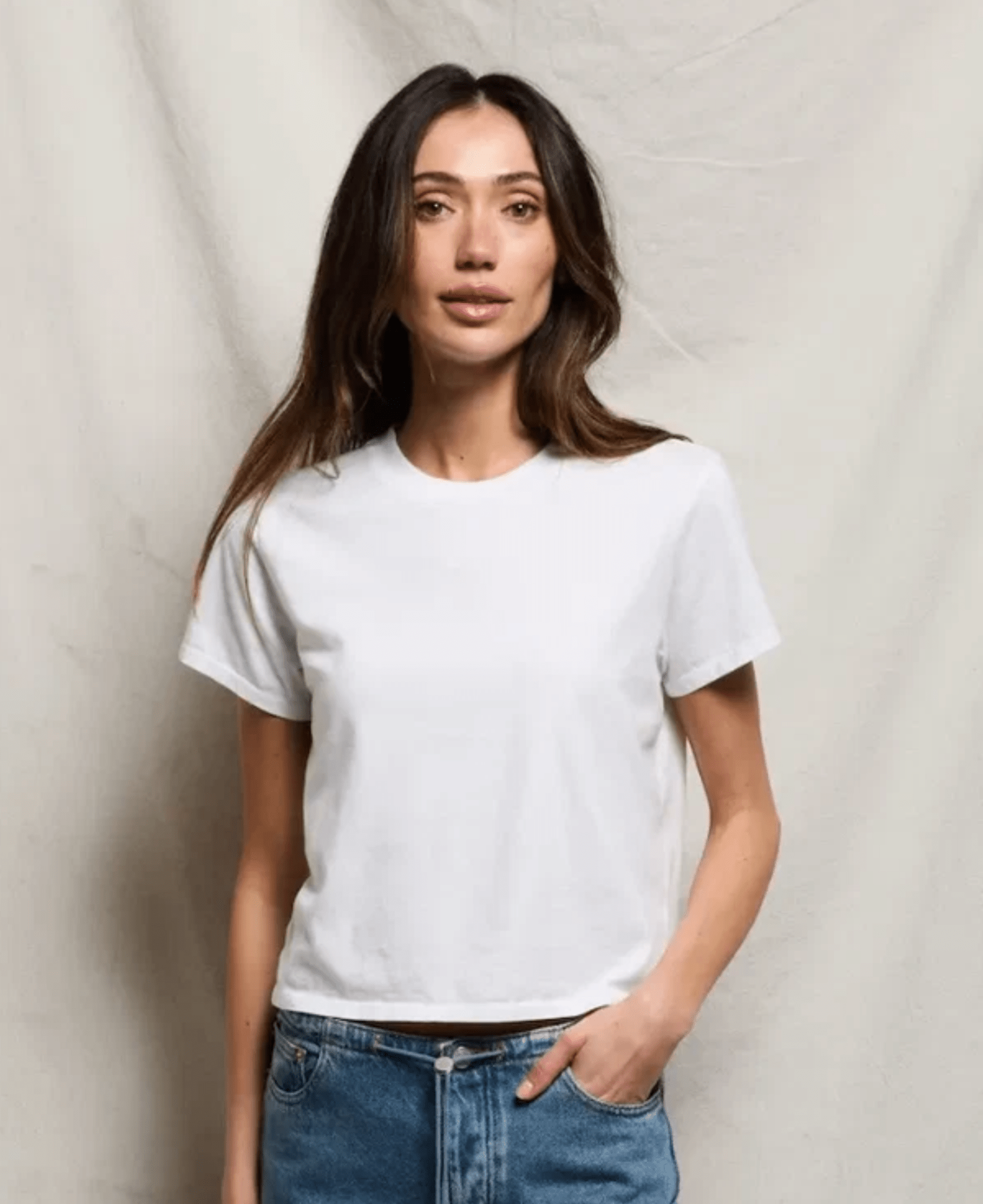 White Springsteen Supima Cotton Baby Tee - Amor Lafayette