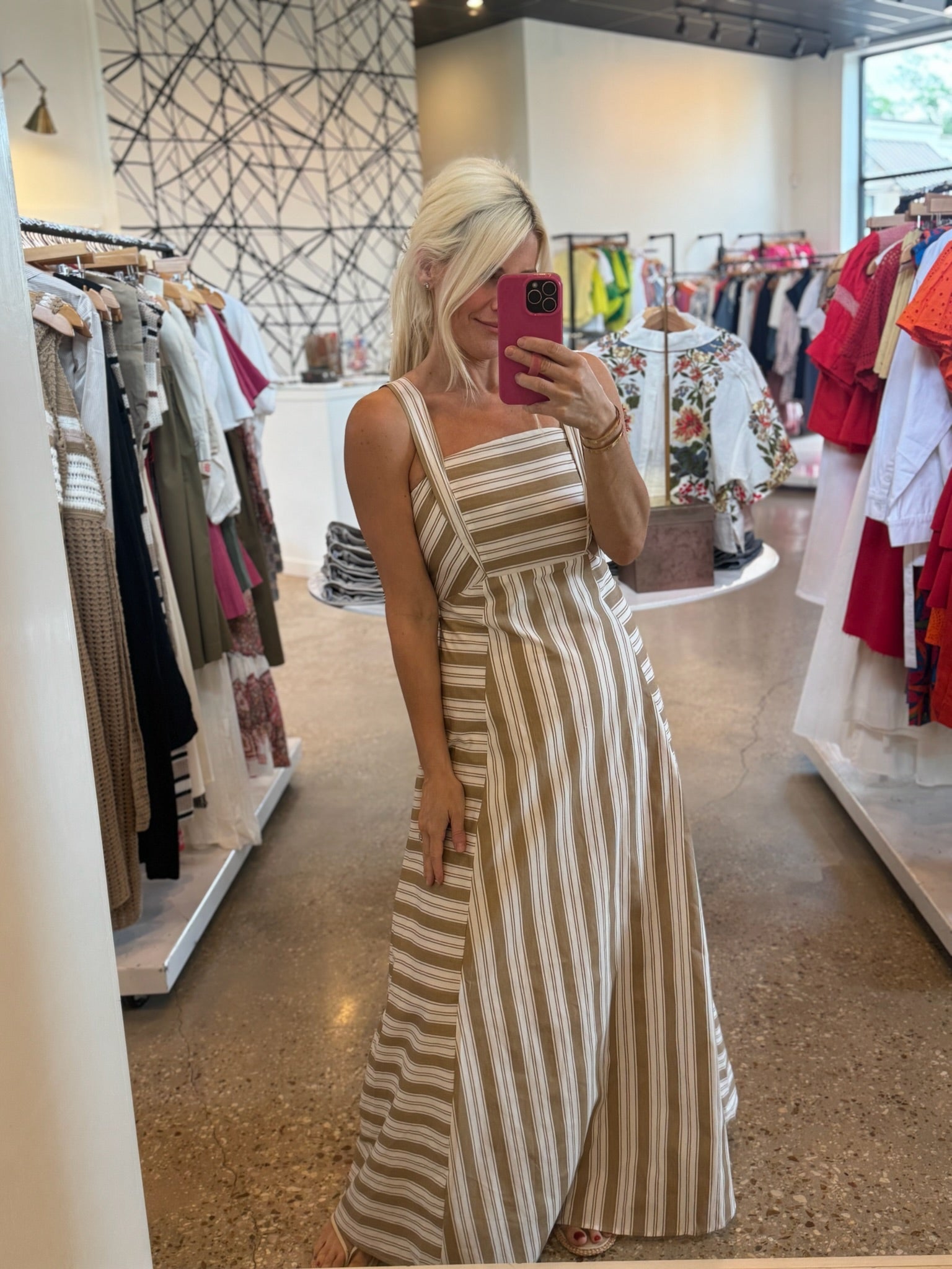 White Taupe Two Tone Strap Maxi - Amor Lafayette
