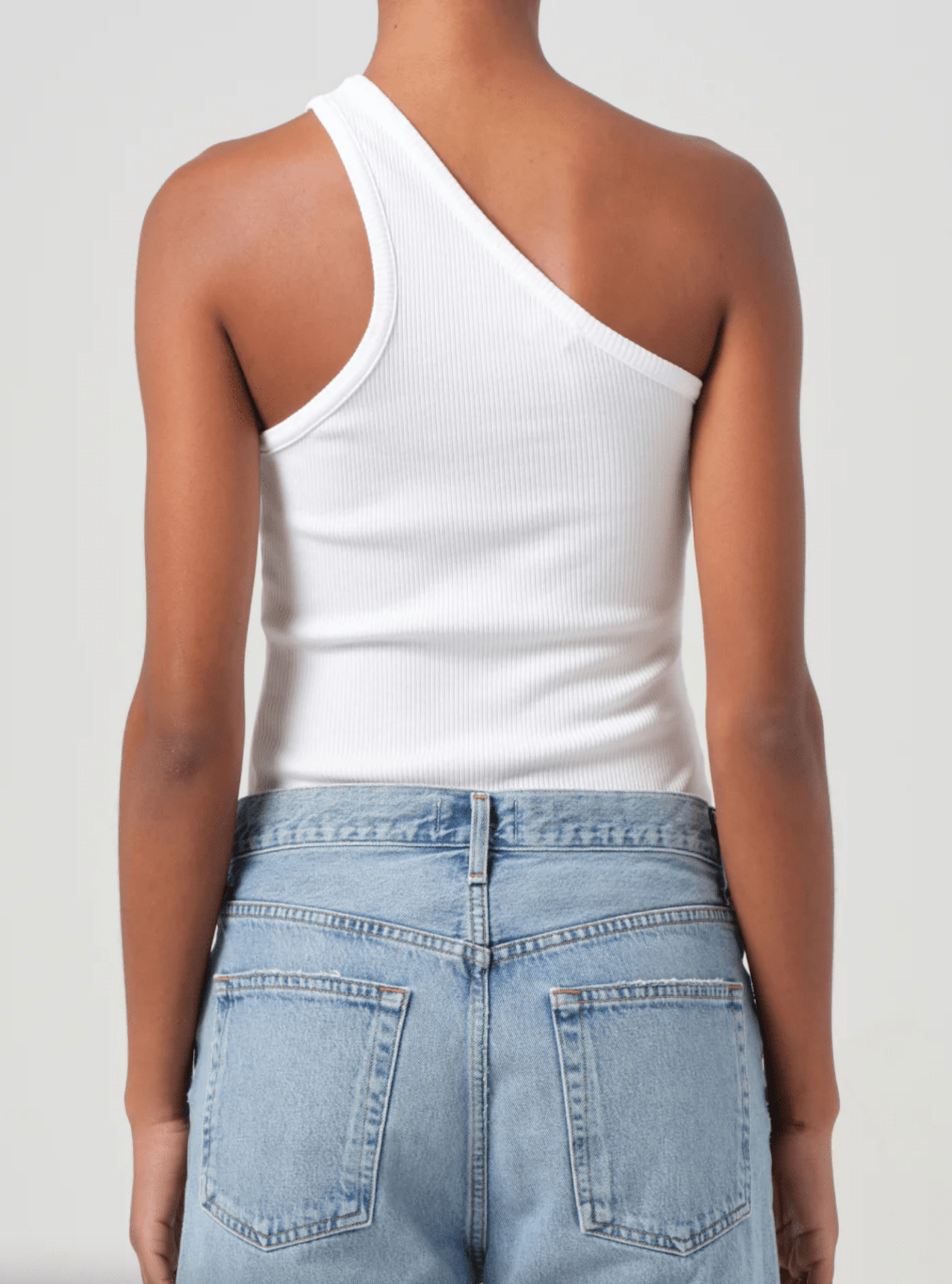 White Verica One Shoulder Tank - Amor Lafayette