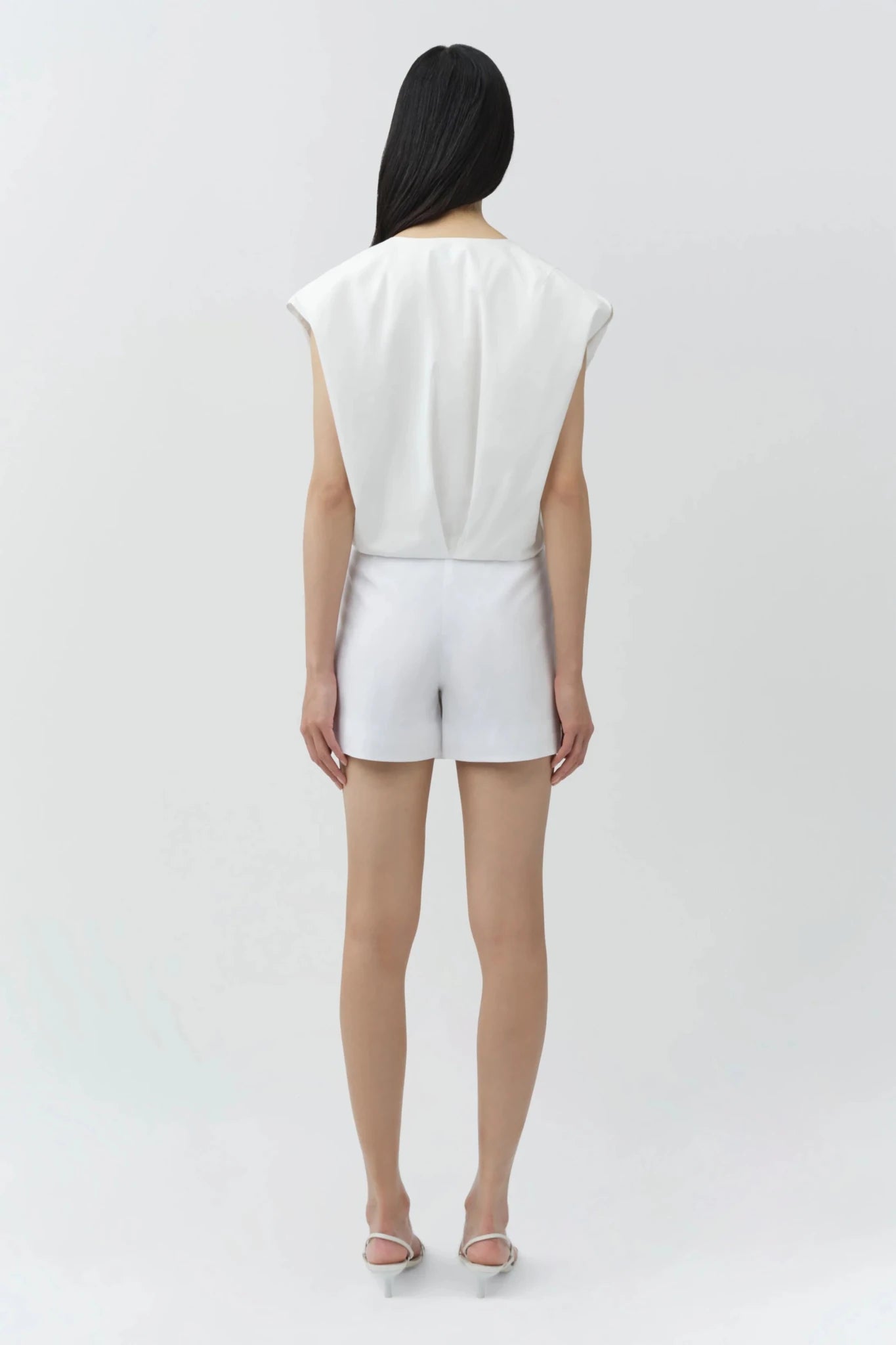 White Wrenli Pleated Top - Amor Lafayette