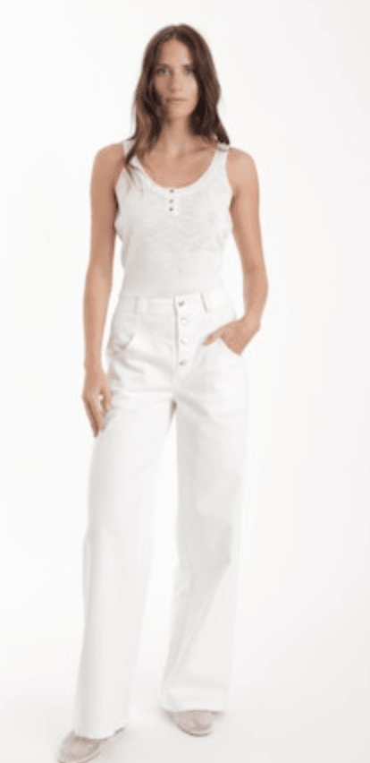 White Zaya Knit Tank Top - Amor Lafayette