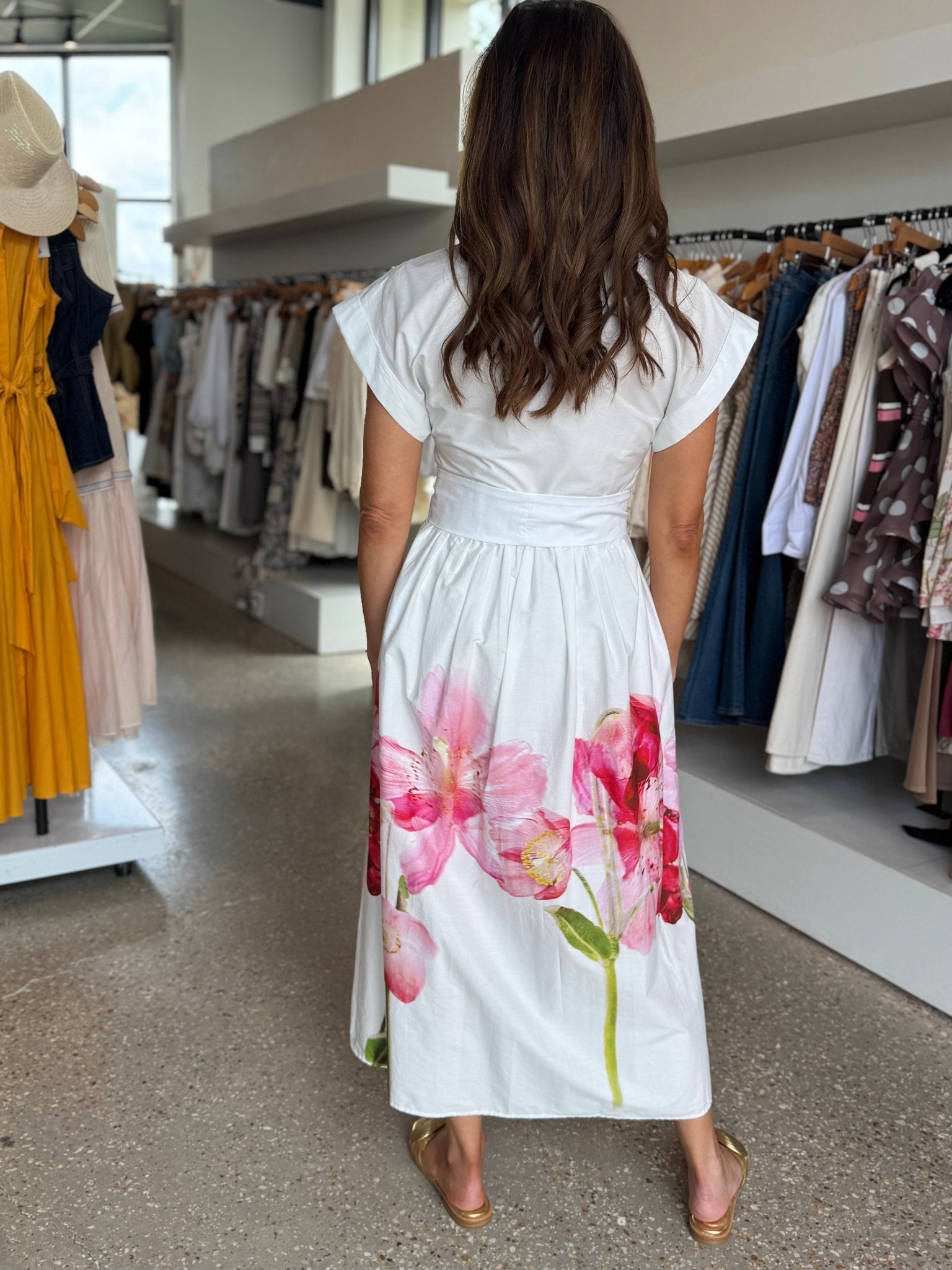 White/Pink Multi Ocean Dress - Amor Lafayette