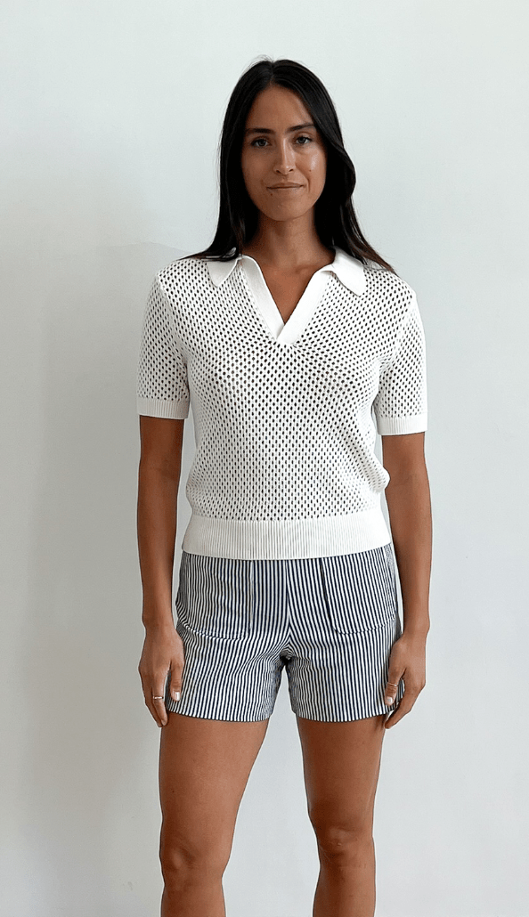 Whitewash Jadelyn Mesh Polo - Amor Lafayette