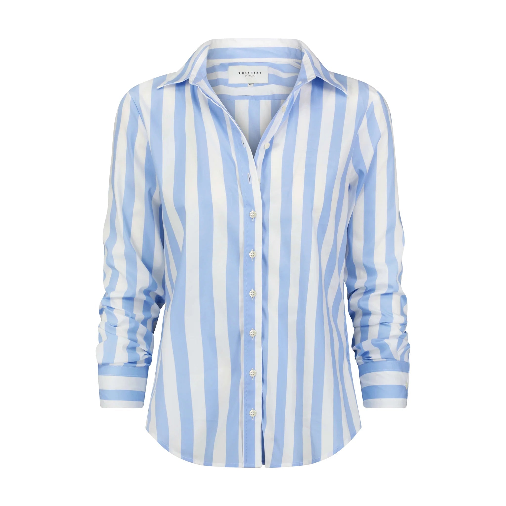 Wide Sky Blue/White Boyfriend Shirt - Amor Lafayette